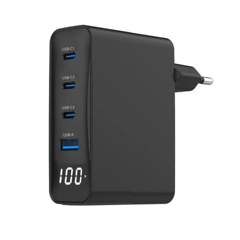 Gembird Cargador rápido USB GaN 4 P 100 W LCD Gembird Cargador rápido USB GaN 4 P 100 W LCD