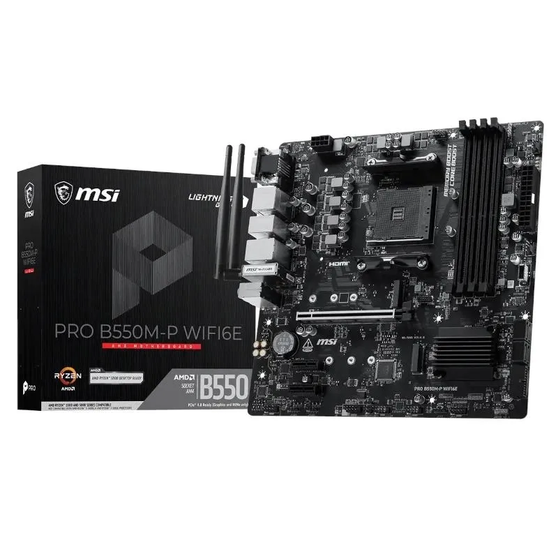 MSI Placa Base PRO B550M-P WIFI6E mATX AM4 MSI Placa Base PRO B550M-P WIFI6E mATX AM4
