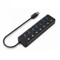 Gembird HUB USB 3.2 (Gen 1) de 7p c/ interruptores