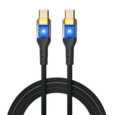 iggual Cable USB-C a tipo C 3A 100 cm trenzado LED