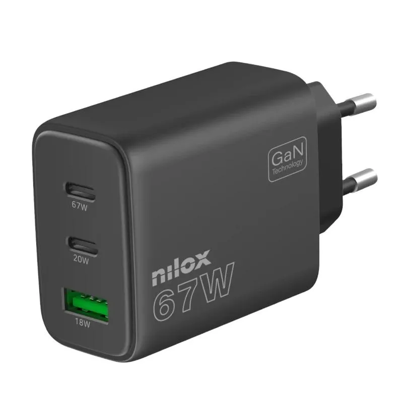 NILOX CARGADOR 67W 2 USB-C USB-A NILOX CARGADOR 67W 2 USB-C USB-A