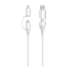 EWENT Cable Carga 4-1 60W 2m USB-C Lightning USB-A