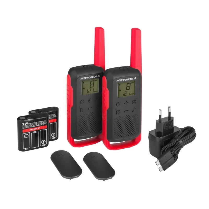MOTOROLA T62 Walkie Talkie 8Km 16CH Rojo Duo MOTOROLA T62 Walkie Talkie 8Km 16CH Rojo Duo