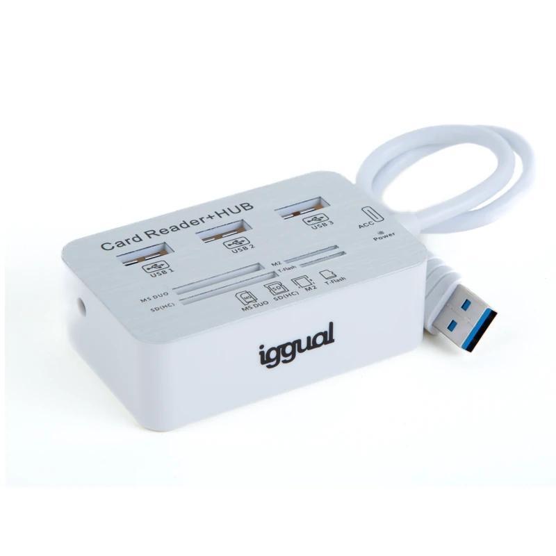 iggual Hub USB 3.0 x 3p + Lector tarjetas USB 3.0