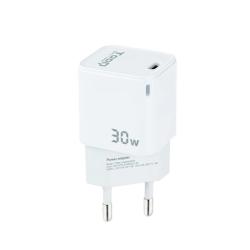 Tooq Cargador pared GAN USB-C/PD 30W, Blanco