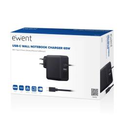 EWENT Cargador USB-CPD 65W + Puerto USB-A