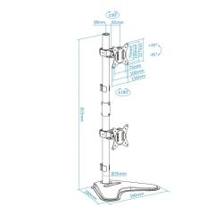 Tooq Soporte mesa DB1703TNV-B 2 brazos Vertical