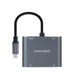 Nanocable Converosr USB-C a 2xHDMI/USB2.0/PD