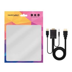 Nanocable Conversor HDMI a VGA-Jack-UBS, 1.8 m