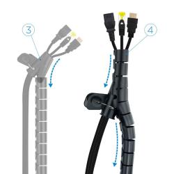 Nanocable Organizador de cables flexible 25mm 1 m.