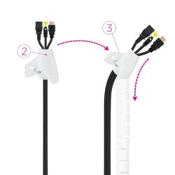 Nanocable Organizador cables flex. 25mm 1 M Blanco