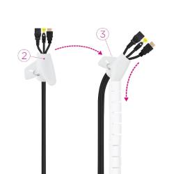 Nanocable Organizador cables flex. 25mm 3 M Blanco