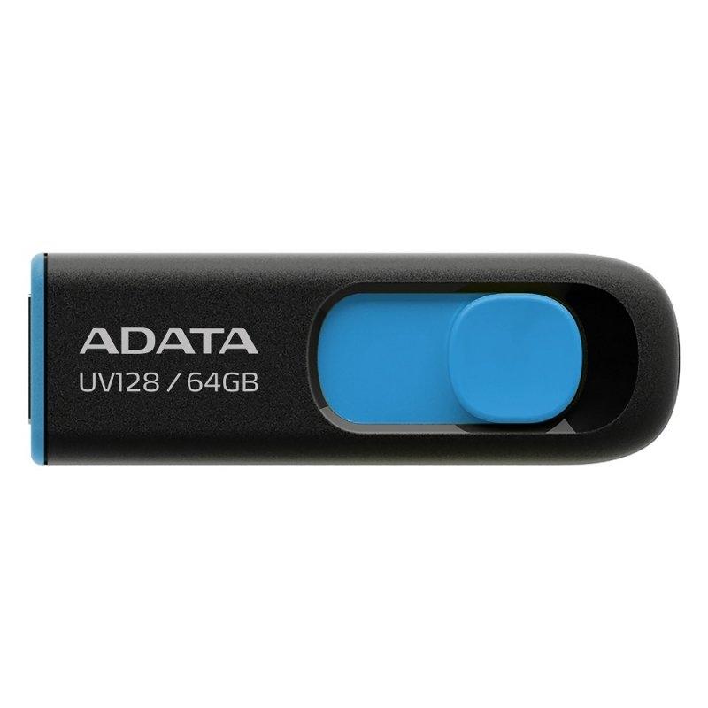 ADATA Lapiz Usb UV128 64GB USB 3.2 Negro/Azul