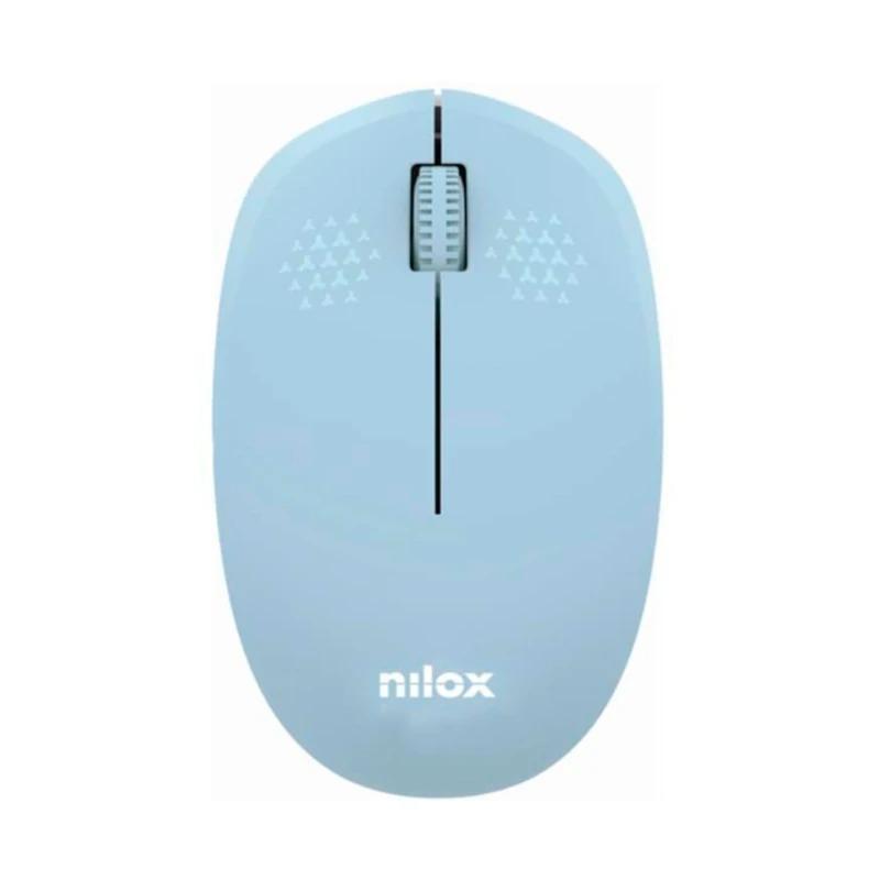 Nilox Ratón Wireless, 1000 DPI, 3 botones, Azul