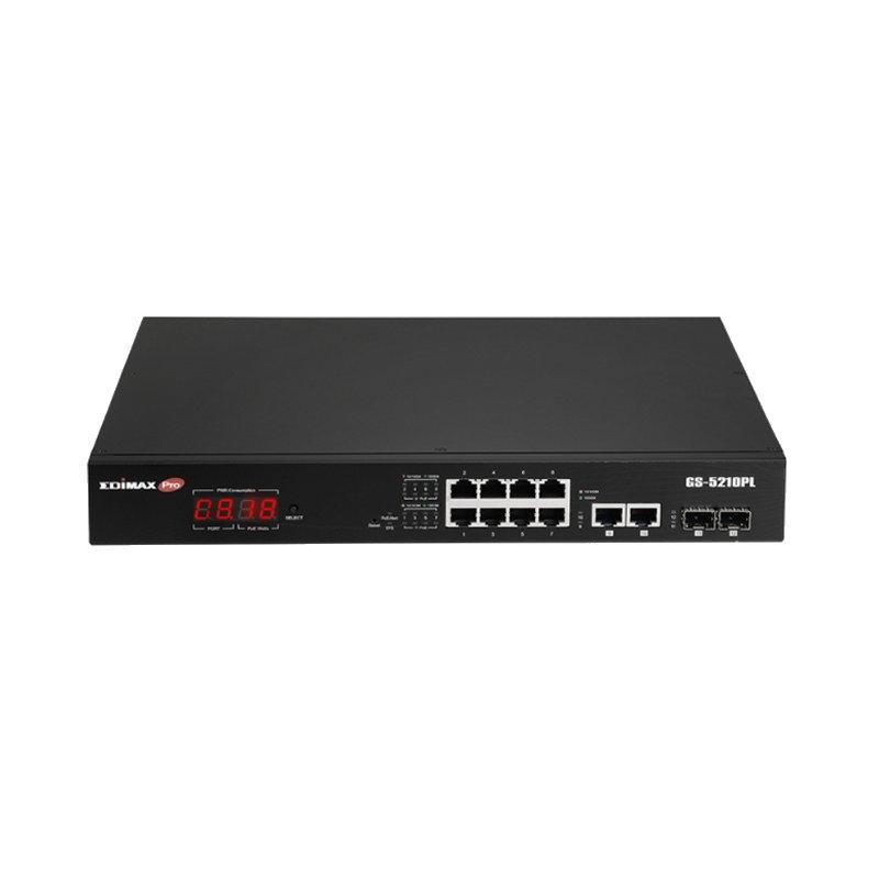 Edimax GS-5210PL Switch 10xGb PoE+ 2xSFP Surve