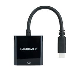 Nanocable Conversor USB-C/M a VGA/H Negro 10cm