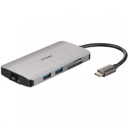 D-Link DUB-M810 Hub USB-C 8 en 1 HDMI/Eth/CardRead