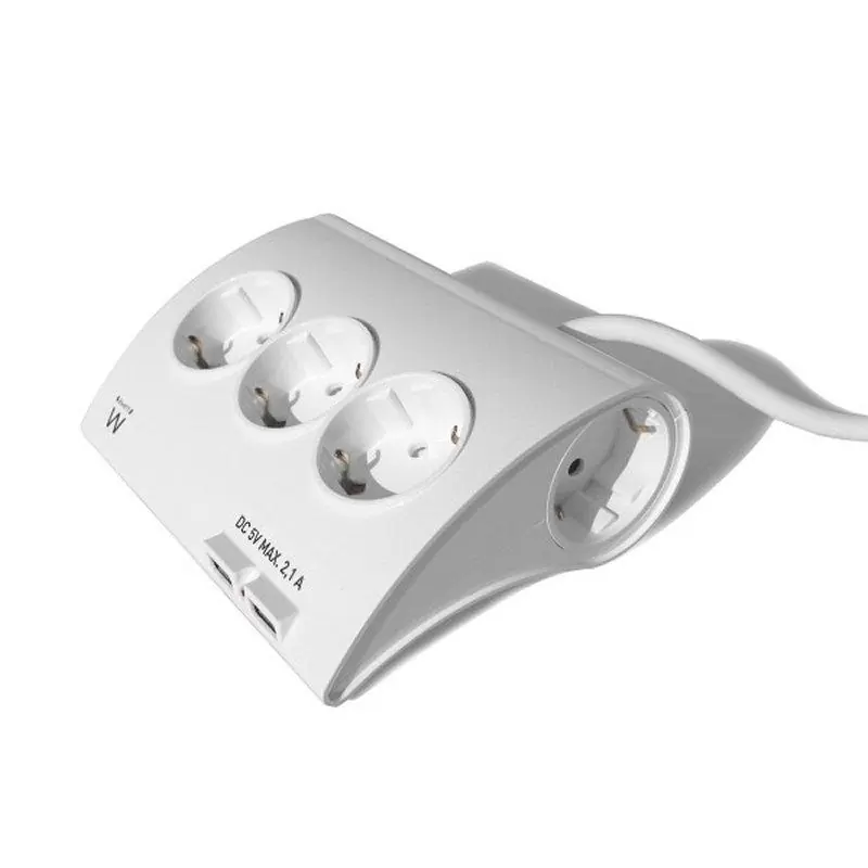 EWENT EW3935 Regleta 5 Schuko + 2 usb 2.1A EWENT EW3935 Regleta 5 Schuko + 2 usb 2.1A