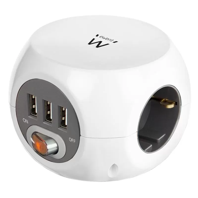 Ewent EW3939 REGLETA CUBO 3 TOMAS/3 USB BLANCO Ewent EW3939 REGLETA CUBO 3 TOMAS/3 USB BLANCO