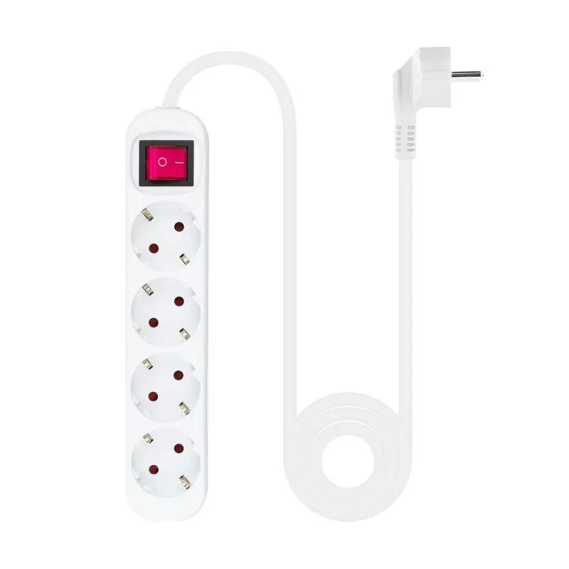 Nanocable Regleta 4 tomas con interruptor Blanca Nanocable Regleta 4 tomas con interruptor Blanca