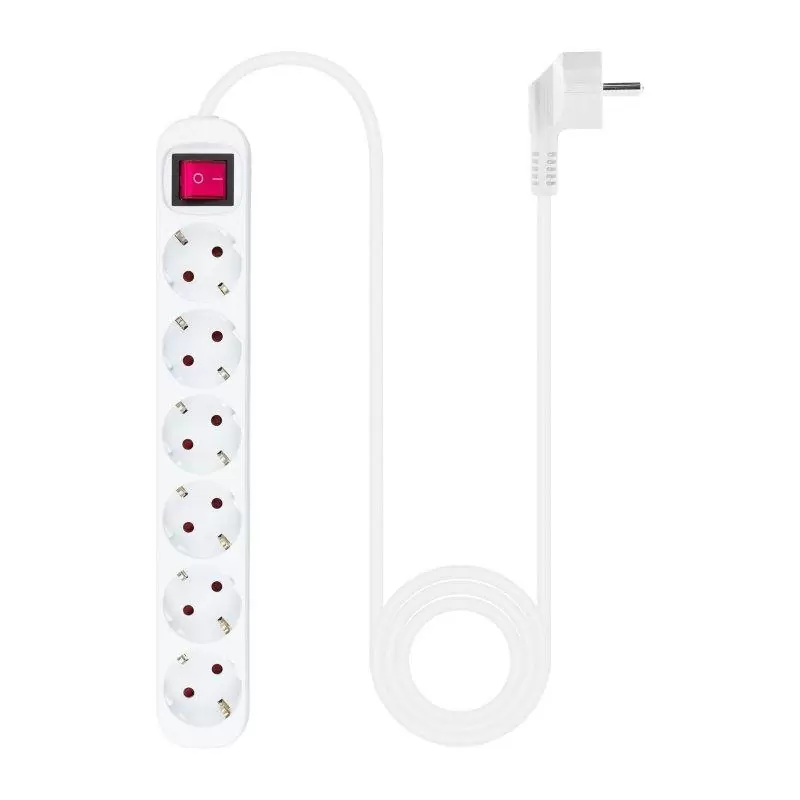 Nanocable Regleta 6 tomas con interruptor Blanca Nanocable Regleta 6 tomas con interruptor Blanca