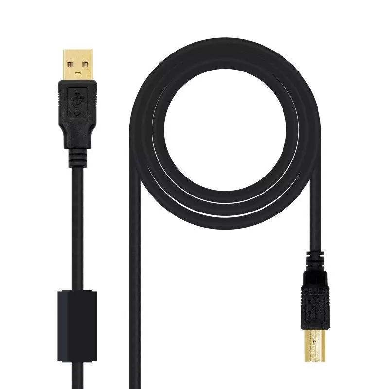 Nanocable Cable USB 2.0 Impresora Ferrita 5 M Nanocable Cable USB 2.0 Impresora Ferrita 5 M
