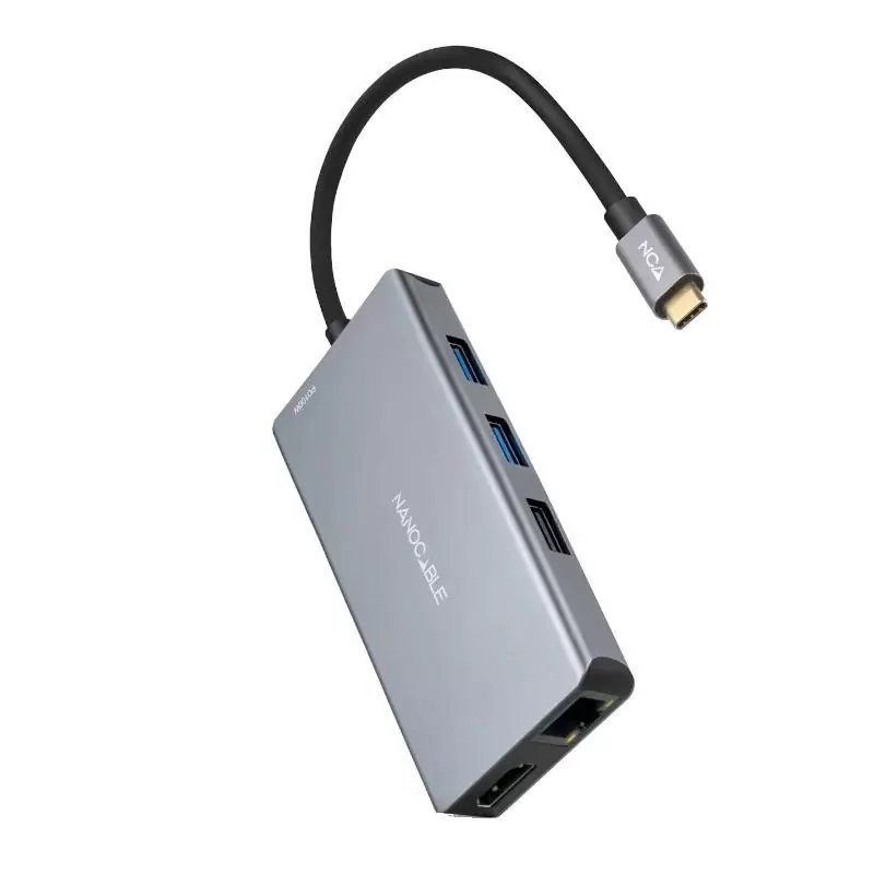 Nanocable Hub USB-C 3xUSB-A+2xHDMI+RJ45+TF+SD+PD Nanocable Hub USB-C 3xUSB-A+2xHDMI+RJ45+TF+SD+PD
