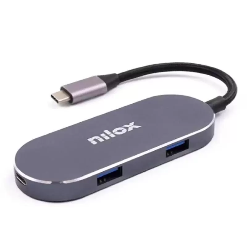 Nilox Mini dockstion usb-c HDMI, 5 EN 1, Plata Nilox Mini dockstion usb-c HDMI, 5 EN 1, Plata