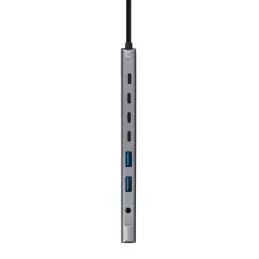 Nanocable Hub 8en1 USB-A+USB-C+HDMI+USB-C PD+Jack