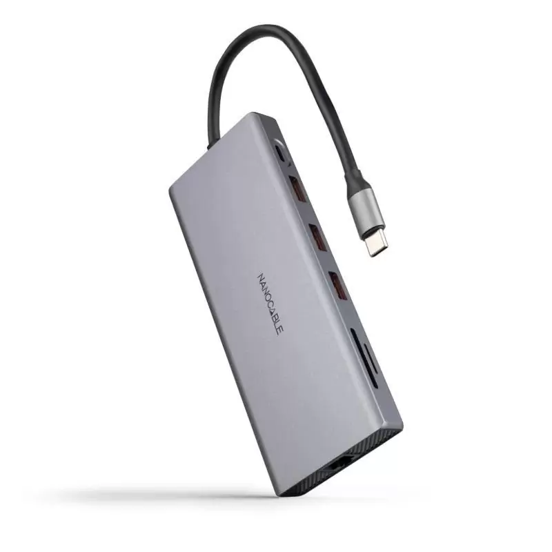 Nanocable Hub 12en1 USB-A/C+HDMI+DP+RJ45+TF+SD+AU Nanocable Hub 12en1 USB-A/C+HDMI+DP+RJ45+TF+SD+AU