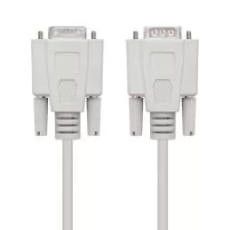 Nanocable Cable Serie RS232, DB9 M-H, Beige, 1.8m