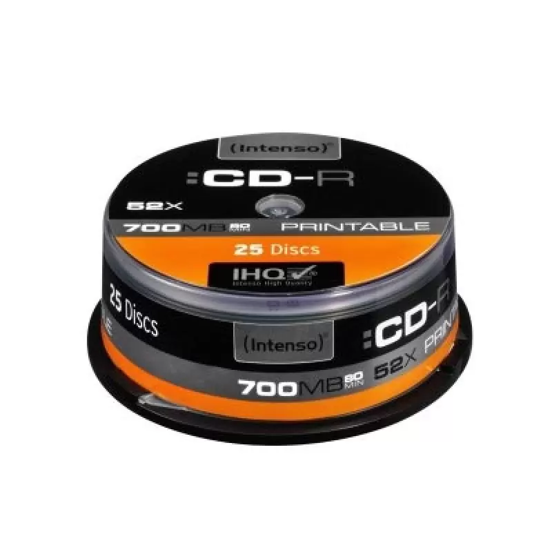 Intenso CD-R 700MB 52x Printable Tarrina 25Uds Intenso CD-R 700MB 52x Printable Tarrina 25Uds
