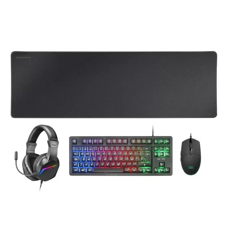 MARS GAMING Combo Gaming MCP-RGB3 4EN1 Negro MARS GAMING Combo Gaming MCP-RGB3 4EN1 Negro