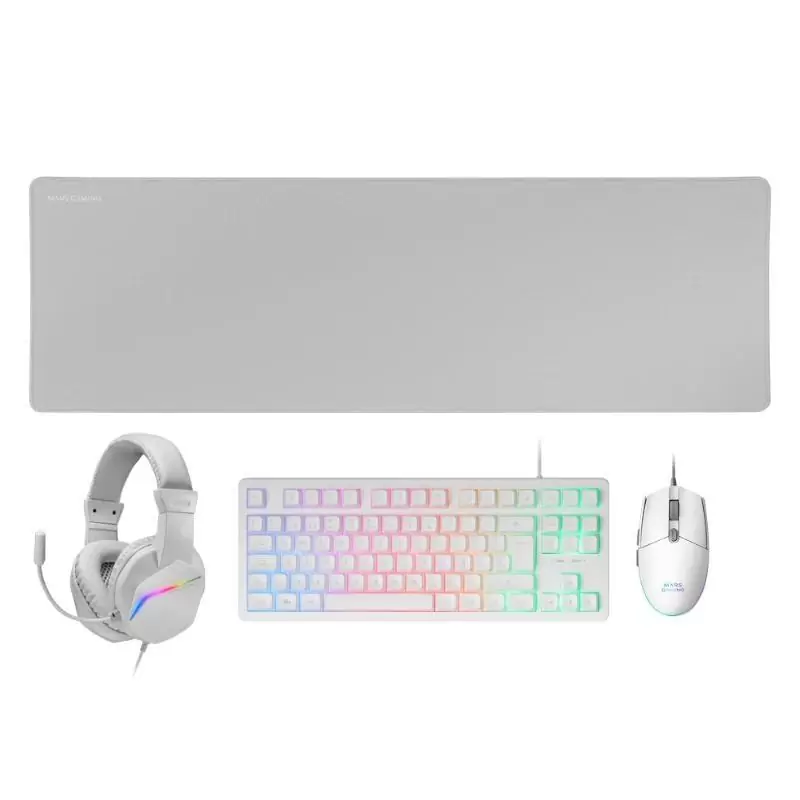 MARS GAMING Combo Gaming MCP-RGB3W 4EN1 BlancO MARS GAMING Combo Gaming MCP-RGB3W 4EN1 BlancO