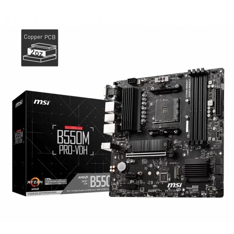 MSI Placa Base B550M PRO-VDH mATX AM4 MSI Placa Base B550M PRO-VDH mATX AM4