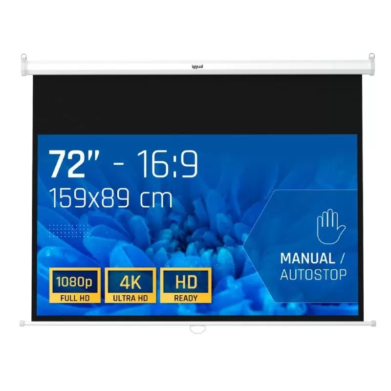 iggual Pantalla manual 16:9 72" 159x89 cm iggual Pantalla manual 16:9 72" 159x89 cm