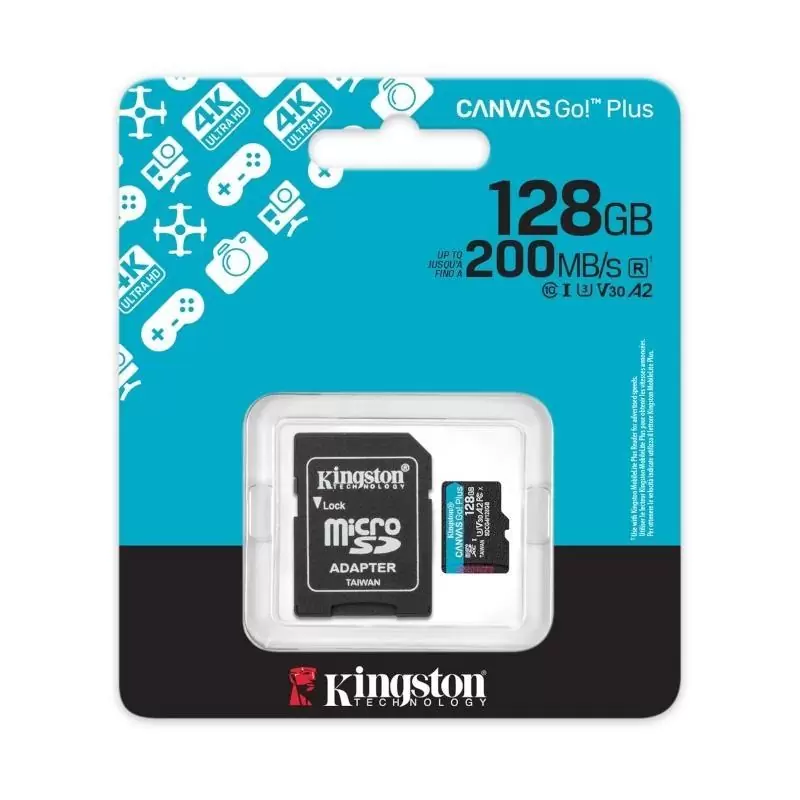Kingston microSD Canvas Go! Plus 4 128GB 200 MB-s Kingston microSD Canvas Go! Plus 4 128GB 200 MB-s