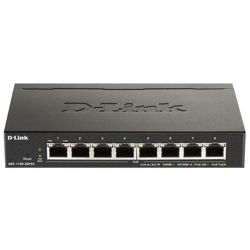D-Link DGS-1100-08PV2/E 8xGb PoE Switch (64W) D-Link DGS-1100-08PV2/E 8xGb PoE Switch (64W)