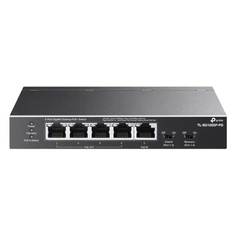 TP-Link TL-SG1005P-PD Switch 1xPoE++ In 4xPoE+ Out TP-Link TL-SG1005P-PD Switch 1xPoE++ In 4xPoE+ Out