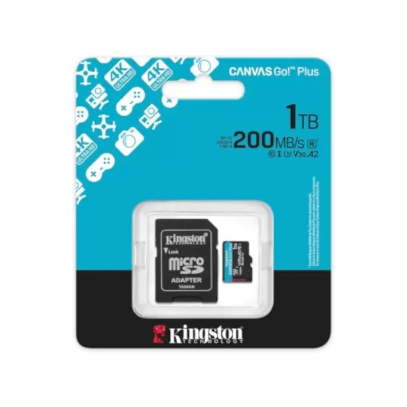 Kingston microSD Canvas Go! Plus 4 1TB 200 MB-s Kingston microSD Canvas Go! Plus 4 1TB 200 MB-s