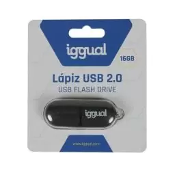 iggual Lápiz USB 2.0 16GB PEN16 negro con tapa
