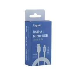 iggual cable USB-A/micro-USB 100 cm blanco