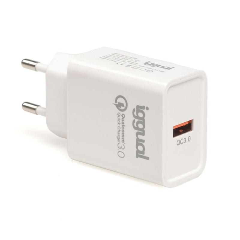iggual Cargador 1xUSB carga rápida QC3.0 18W iggual Cargador 1xUSB carga rápida QC3.0 18W