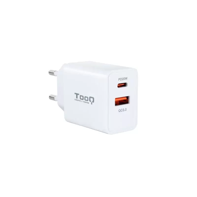 Tooq Cargador de pared doble USB-C PD+ USB A Tooq Cargador de pared doble USB-C PD+ USB A