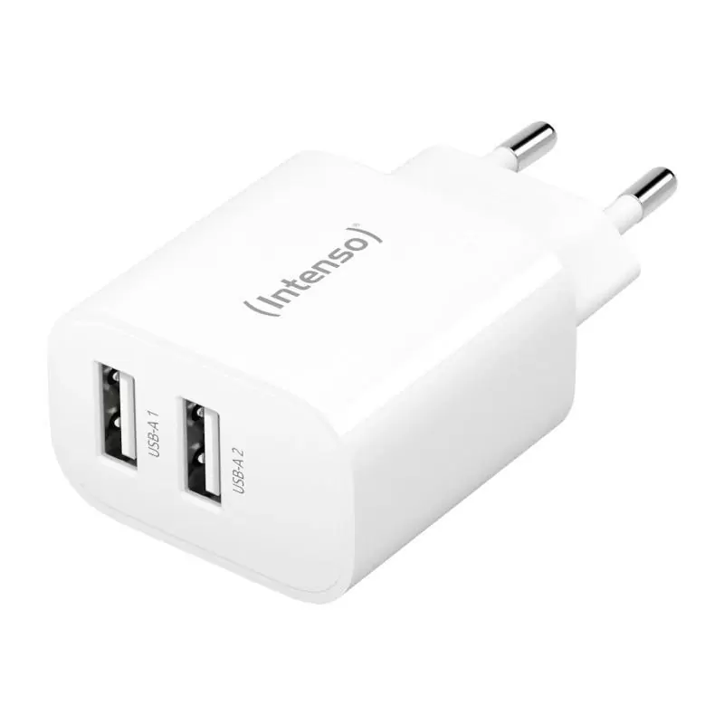 Intenso | Cargador pared W24AA|2xUSB-A|blanco Intenso | Cargador pared W24AA|2xUSB-A|blanco