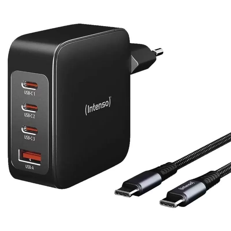 Intenso | KIT Cargador GaN W140A3C + Cable USB-C Intenso | KIT Cargador GaN W140A3C + Cable USB-C