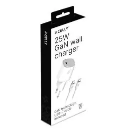 Celly Cargador Gan 1C 25W + C A C Cable