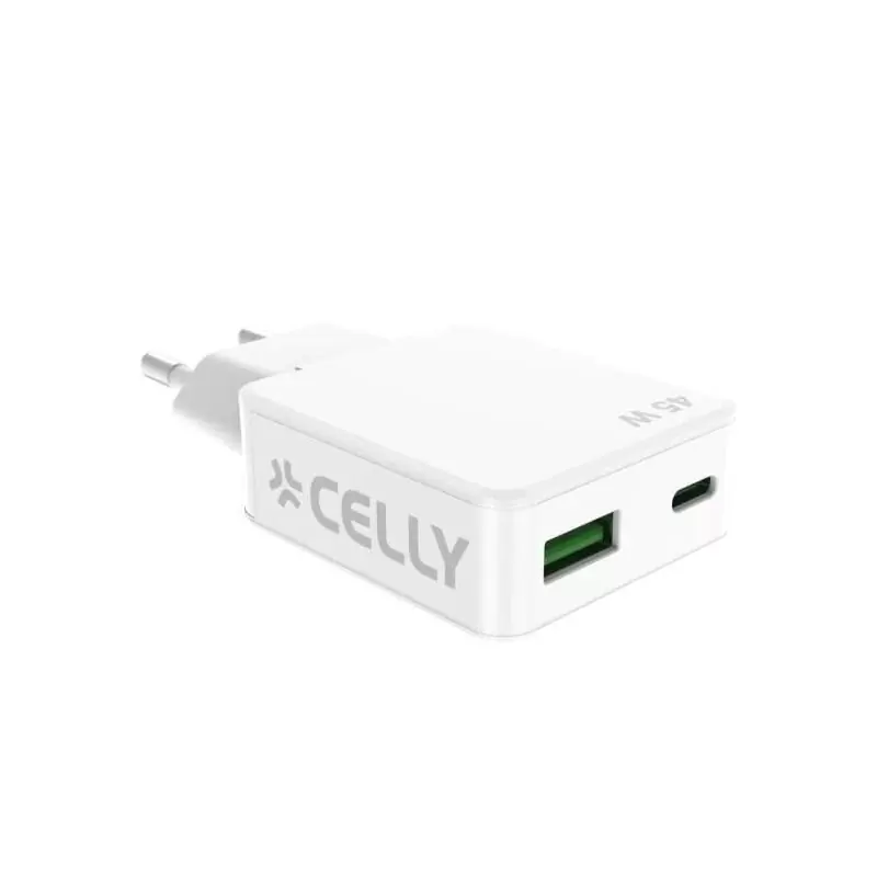 Celly Cargador 1 Usb-C 1 Usb- A 45w Celly Cargador 1 Usb-C 1 Usb- A 45w