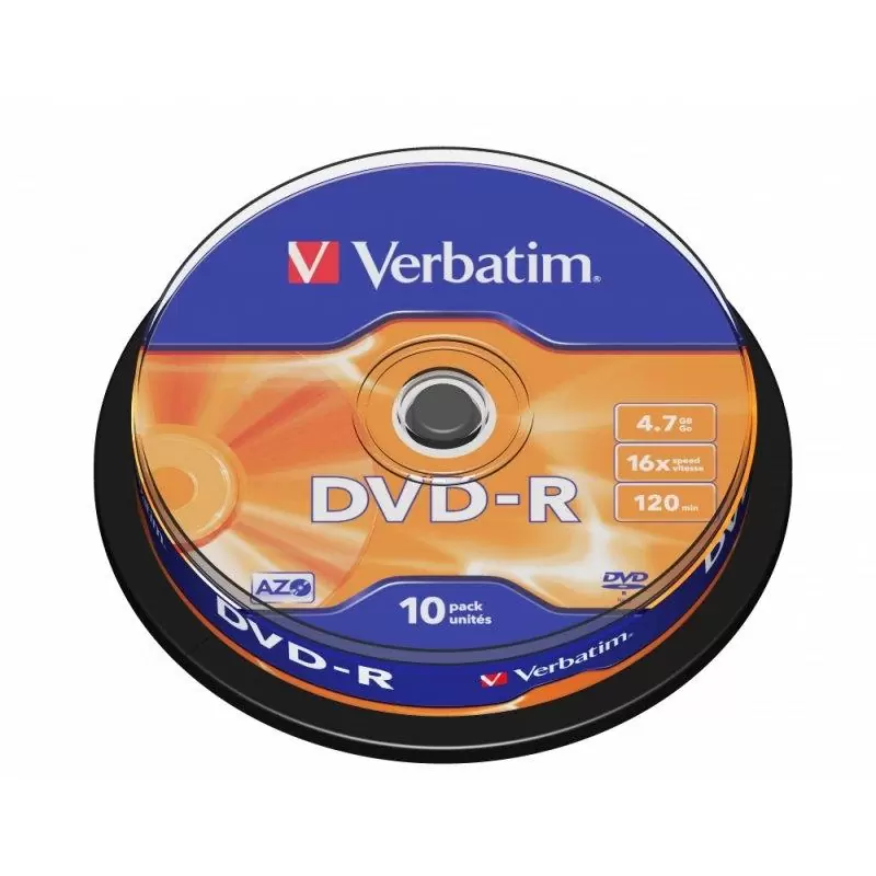 Verbatim DVD-R 4.7GB 16x Tarrina 10Uds Verbatim DVD-R 4.7GB 16x Tarrina 10Uds