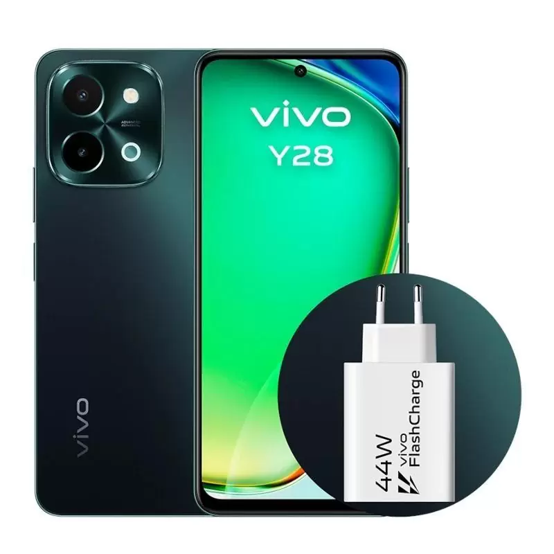 VIVO Y28 6.68" 4Gb(+4) 128Gb Green + Cargador 44W VIVO Y28 6.68" 4Gb(+4) 128Gb Green + Cargador 44W